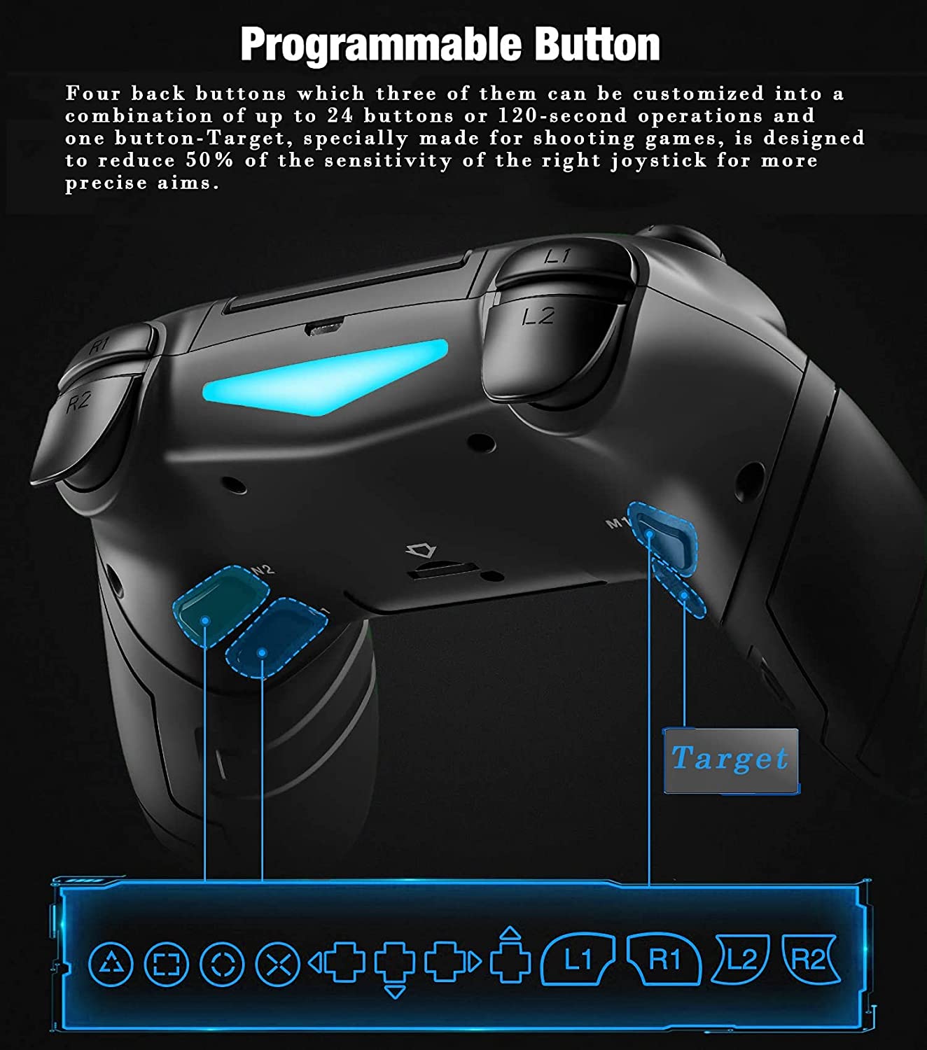 TurboGrip Wireless Gaming Controller Hall Effect Anti - Drift 4 Paddles PS4 PS5 PC Switch Android iOS - GiftWave.co