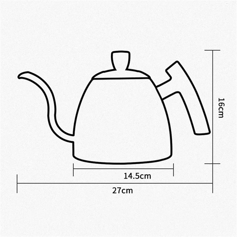 Gooseneck Pour Over Kettle 50oz 304 Stainless Steel Walnut Handle Minimalist Coffee Pot Gas Electric - Damsona