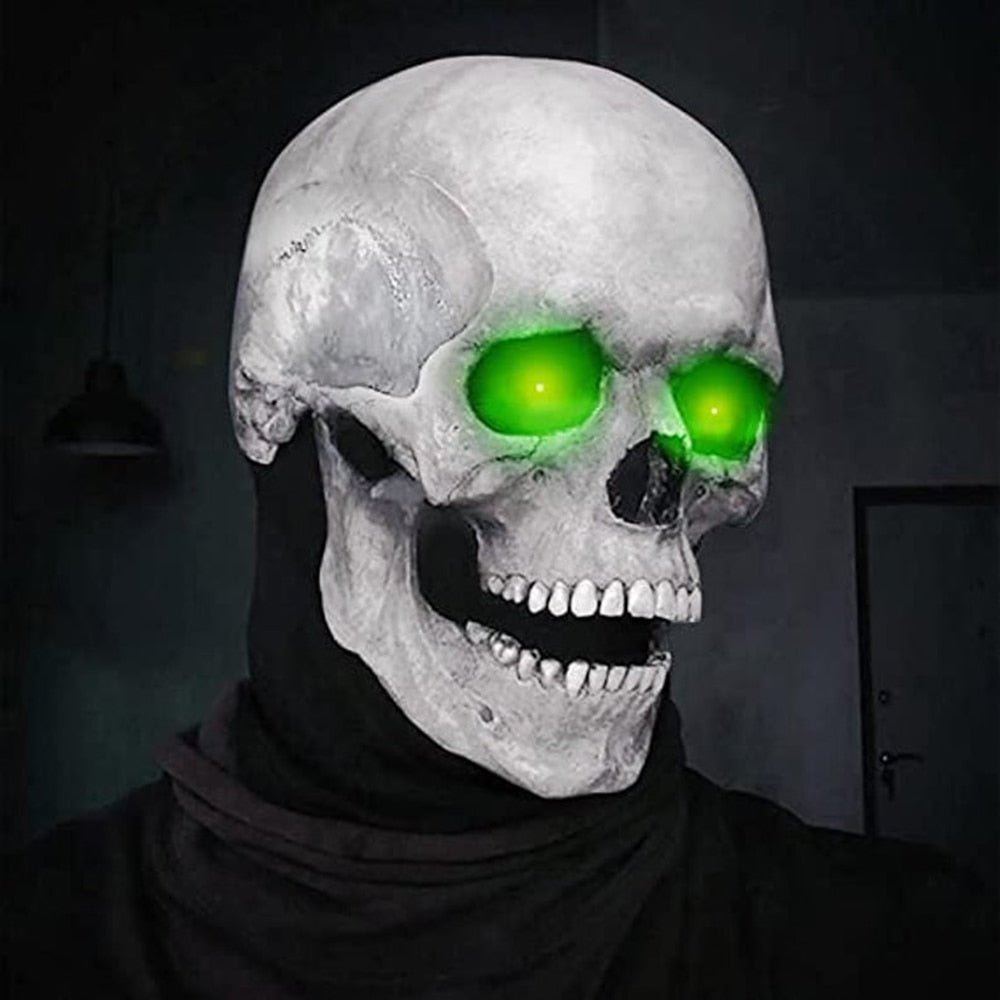 Halloween Movable Jaw Realistic Skull Mask - Best Full Head Latex Cosplay Mask - Damsona