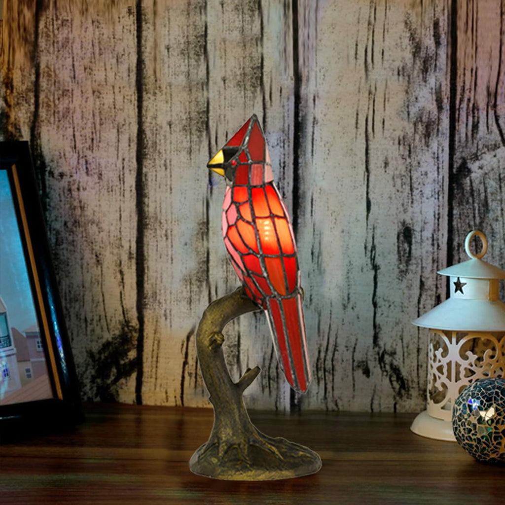 Handcrafted Colored Resin Bird Table Decor Lamp Stained Glass Effect Artistic Accent Light Home Gift - GiftWave.co