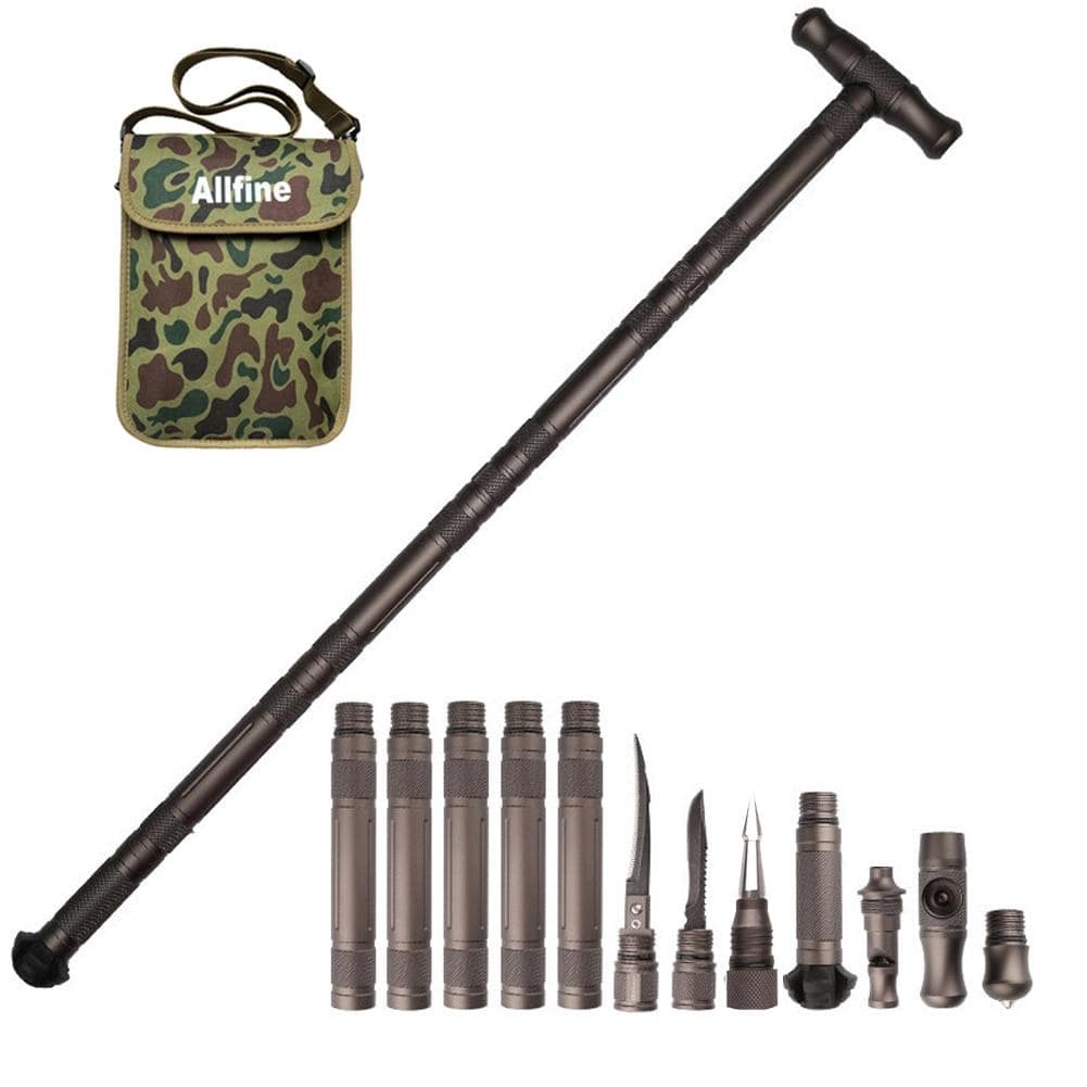 Heavy Duty Collapsible Walking Stick - Best Multifunctional Trekking Hik... — View 2