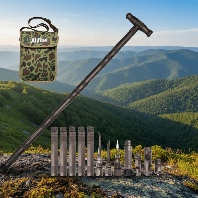 Heavy Duty Collapsible Walking Stick - Best Multifunctional Trekking Hik... — Gift Idea