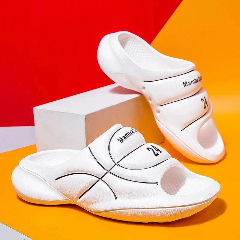 Basketball EVA Slides for Men – Non-Slip Thick-Sole Cushioned Beach & In... — View 9