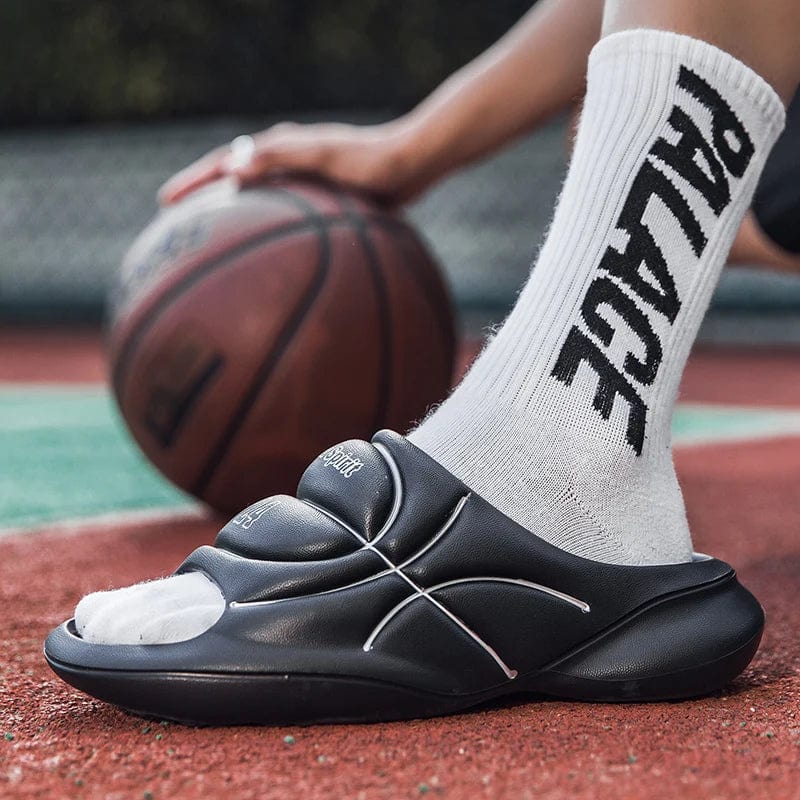 Basketball EVA Slides for Men – Non-Slip Thick-Sole Cushioned Beach & In... — View 5