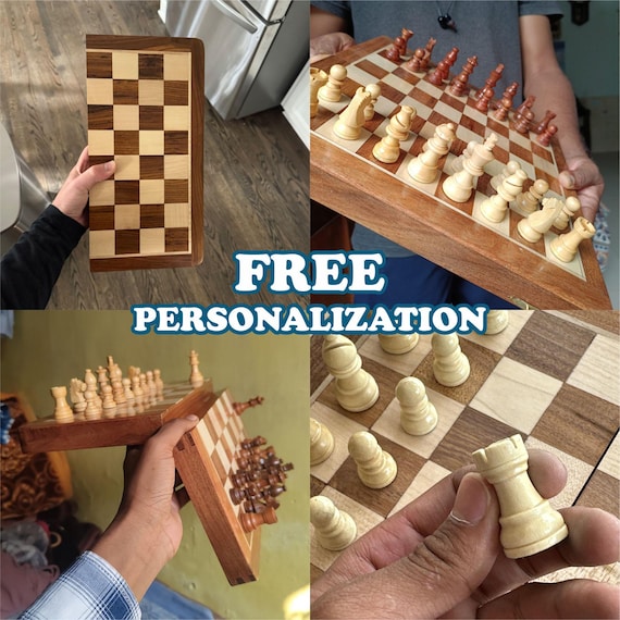 Wooden chess pieces