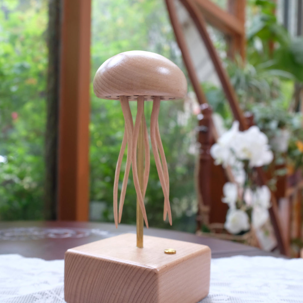 Wooden jellyfish automaton kinetic sculpture