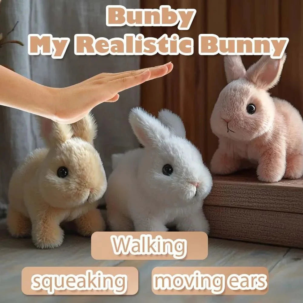 SnuggleHop Interactive Plush Bunny – Hops, Wiggles Ears, Touch - Activated, PP Cotton, Leash Included - GiftWave.co