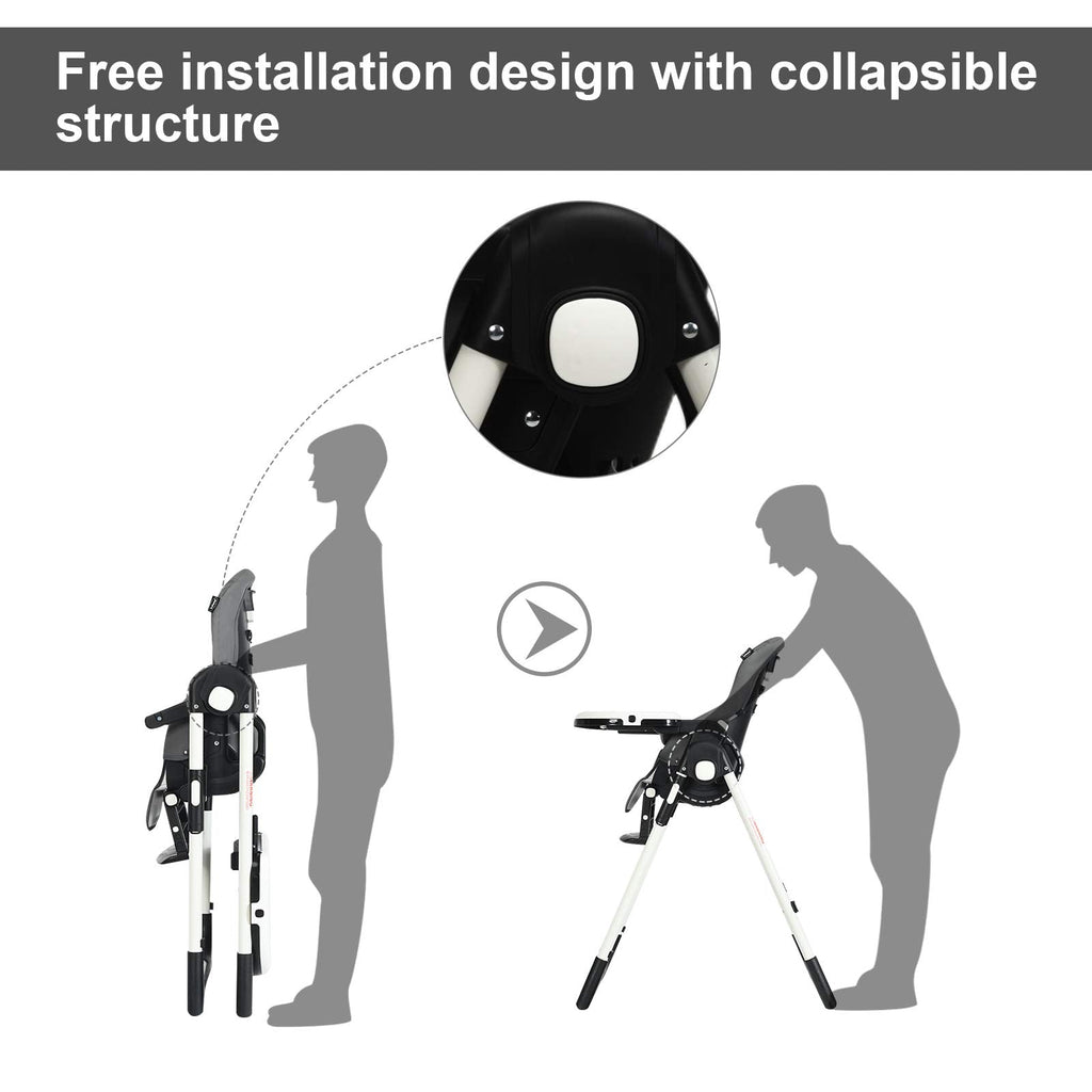 INFANS Foldable High Chair for Babies & Toddlers with Multiple Adjustabl... — View 10
