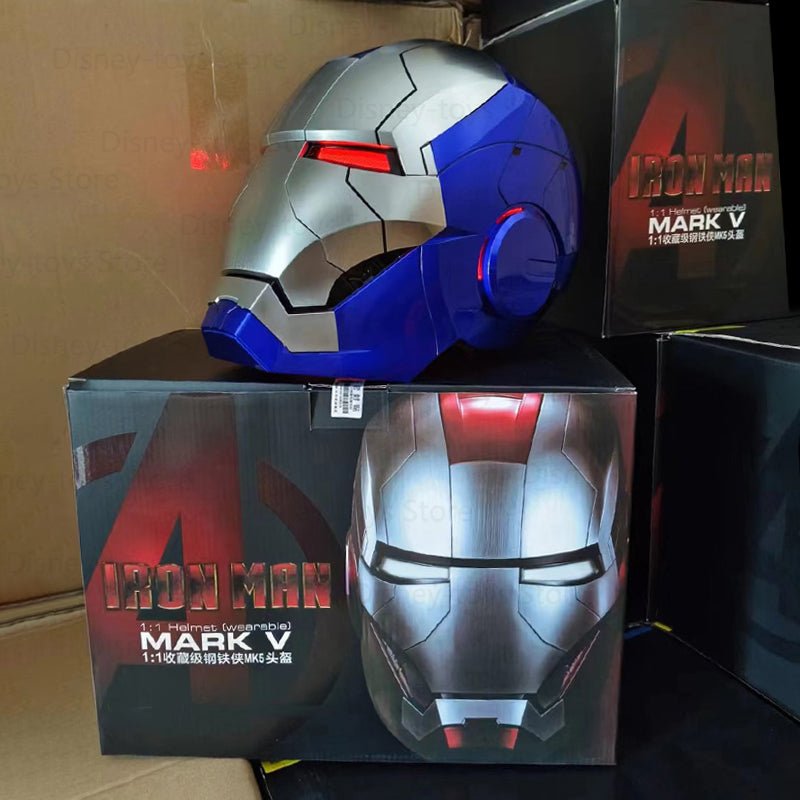 Iron Man MK5 MK50 Voice Control Cosplay Helmet 11 - Servo LED 1:1 Scale Wearable Prop Adults Silver Gold - GiftWave.co