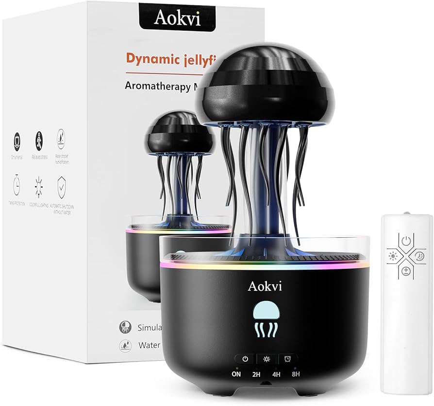 Jellyfish Essential Oil Diffuser | 250ML Ultrasonic Humidifier with 7 - Color LED - GiftWave.co