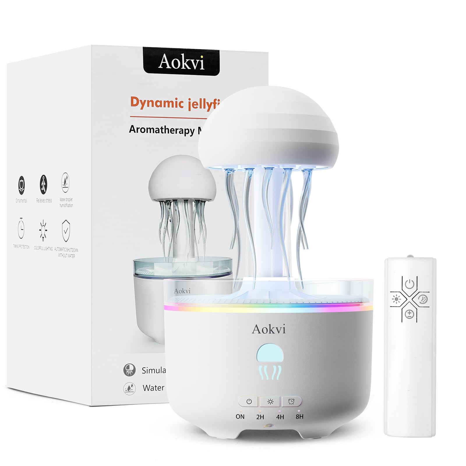 Jellyfish Essential Oil Diffuser | 250ML Ultrasonic Humidifier with 7-Color LED - Damsona