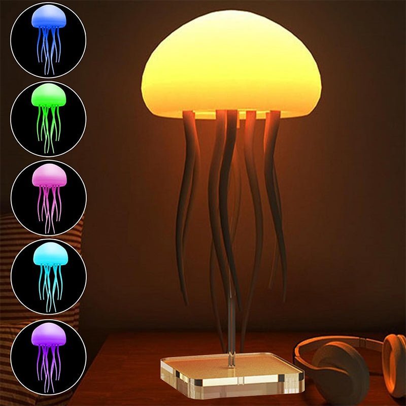 Jellyfish Lamp Bluetooth Speaker – 16 Color LED Aquarium Mood Night Light with Music Sync - Damsona