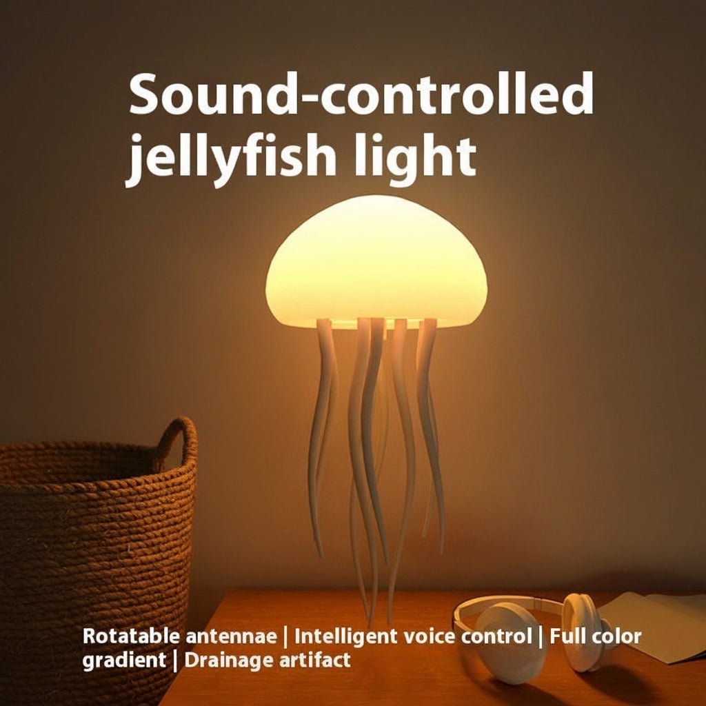 Jellyfish Lamp Bluetooth Speaker – 16 Color LED Aquarium Mood Night Light with Music Sync - Damsona