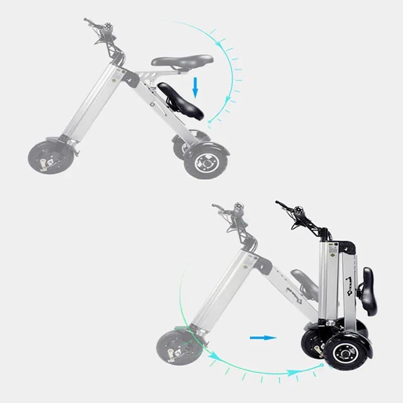 K7S Mini Foldable 3-Wheel Electric Scooter – 250W, 36V 7.8Ah Battery, 3-Speed, Reverse, 15 MPH, Teens & Adults - Damsona
