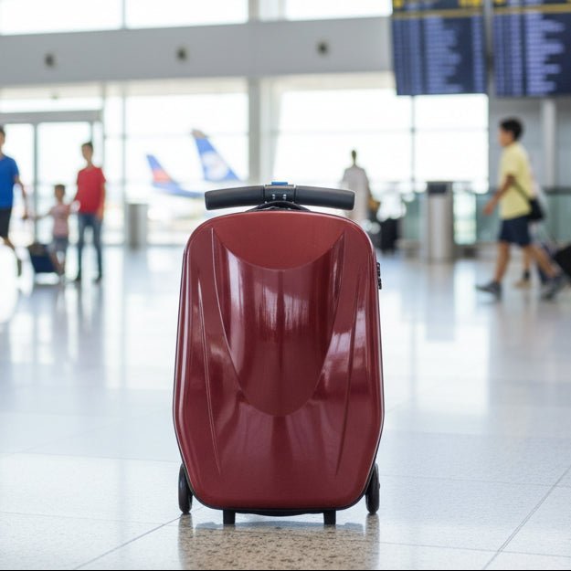 Kids Scooter Suitcase – Rolling Luggage with Built-in Skateboard, Children's Travel Carry-On Bag - Damsona