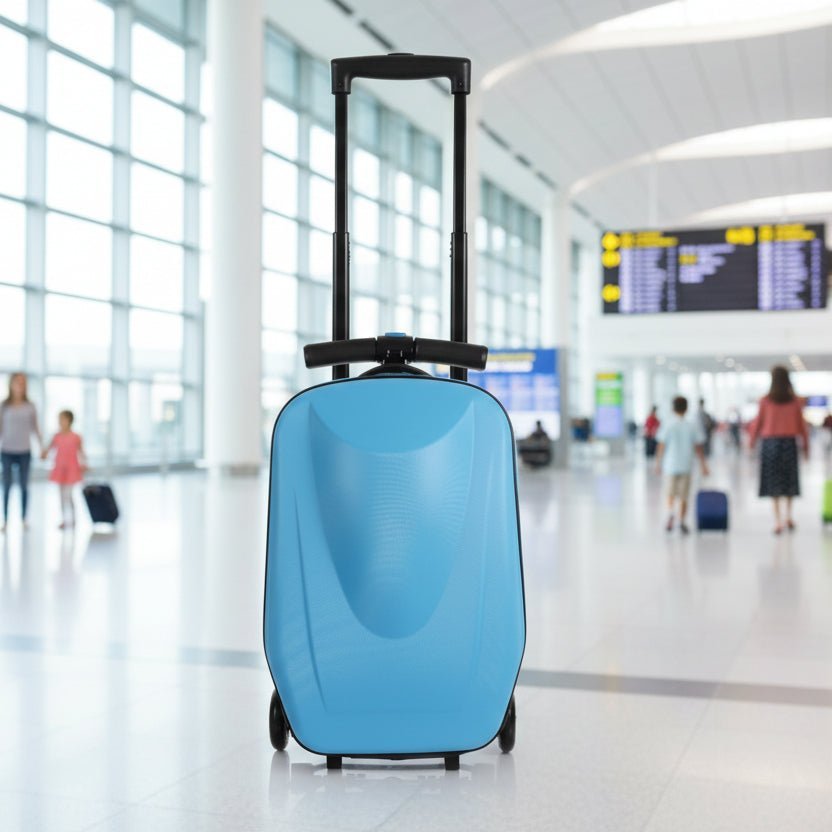 Kids Scooter Suitcase – Rolling Luggage with Built-in Skateboard, Children's Travel Carry-On Bag - Damsona