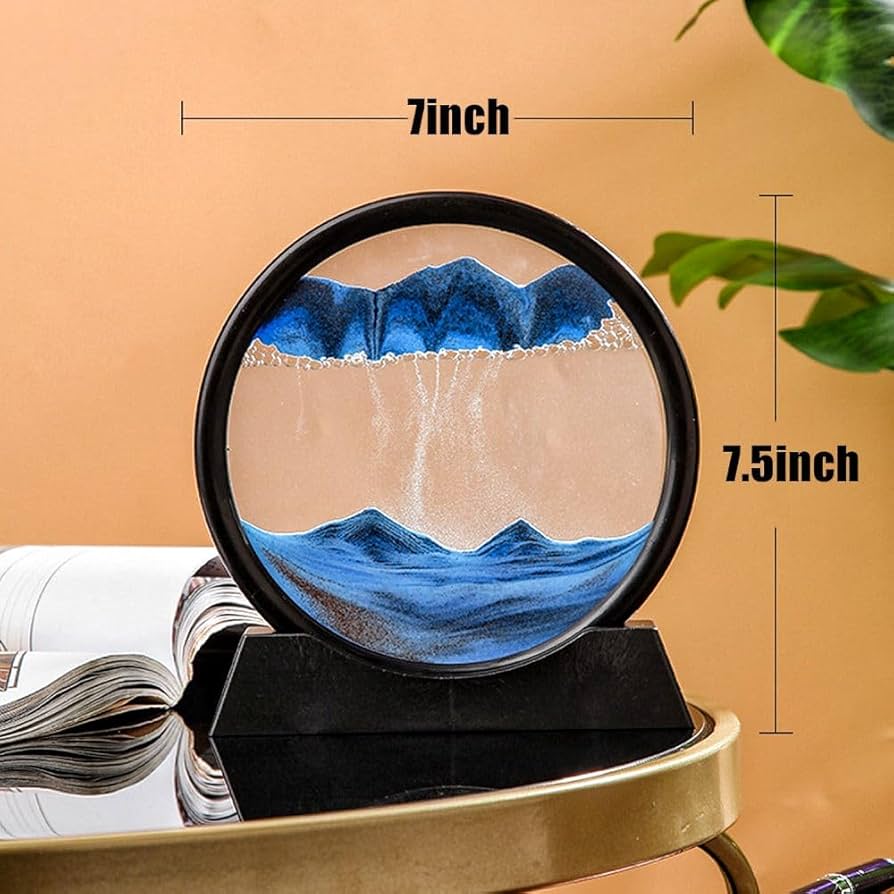 Kinetic Moving Sand Art Picture | Liquid Motion Glass Frame Desktop Decor - GiftWave.co