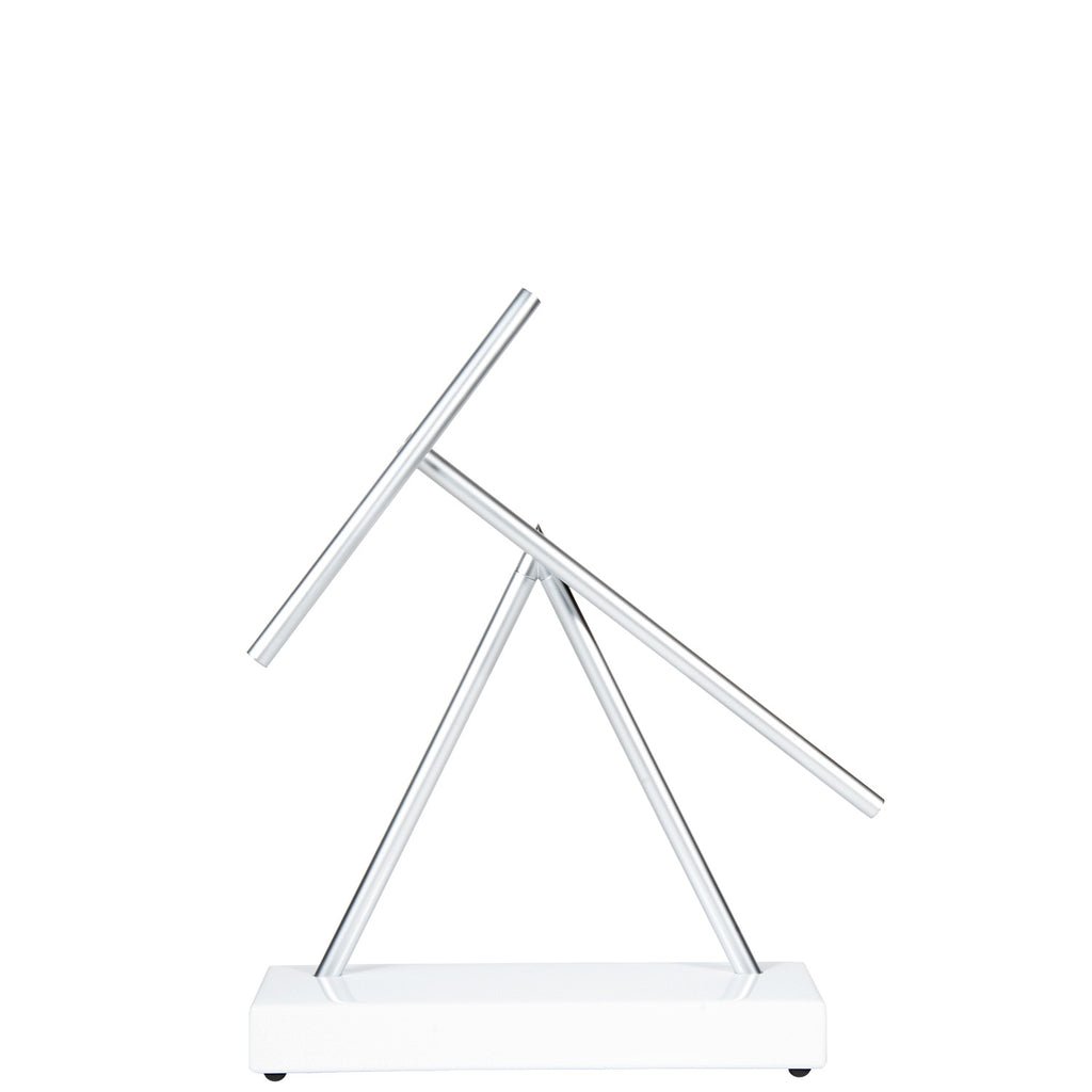 Kinetic Pendulum Desk Sculpture — Brass Swinging Balance Kinetic Art, Desk Gift - Damsona