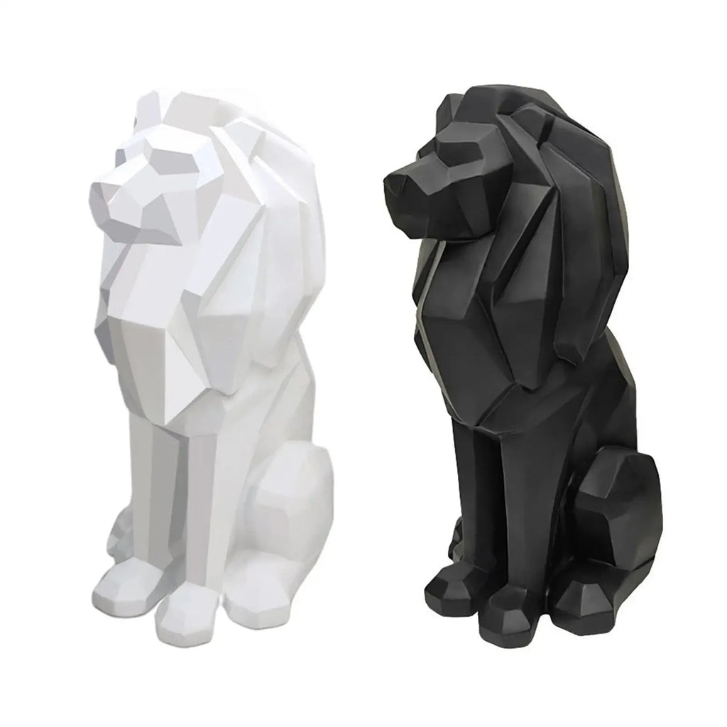 Lion Figurine Nordic Style Animal Sculpture Resin Lion Statue Home Offic... — View 3
