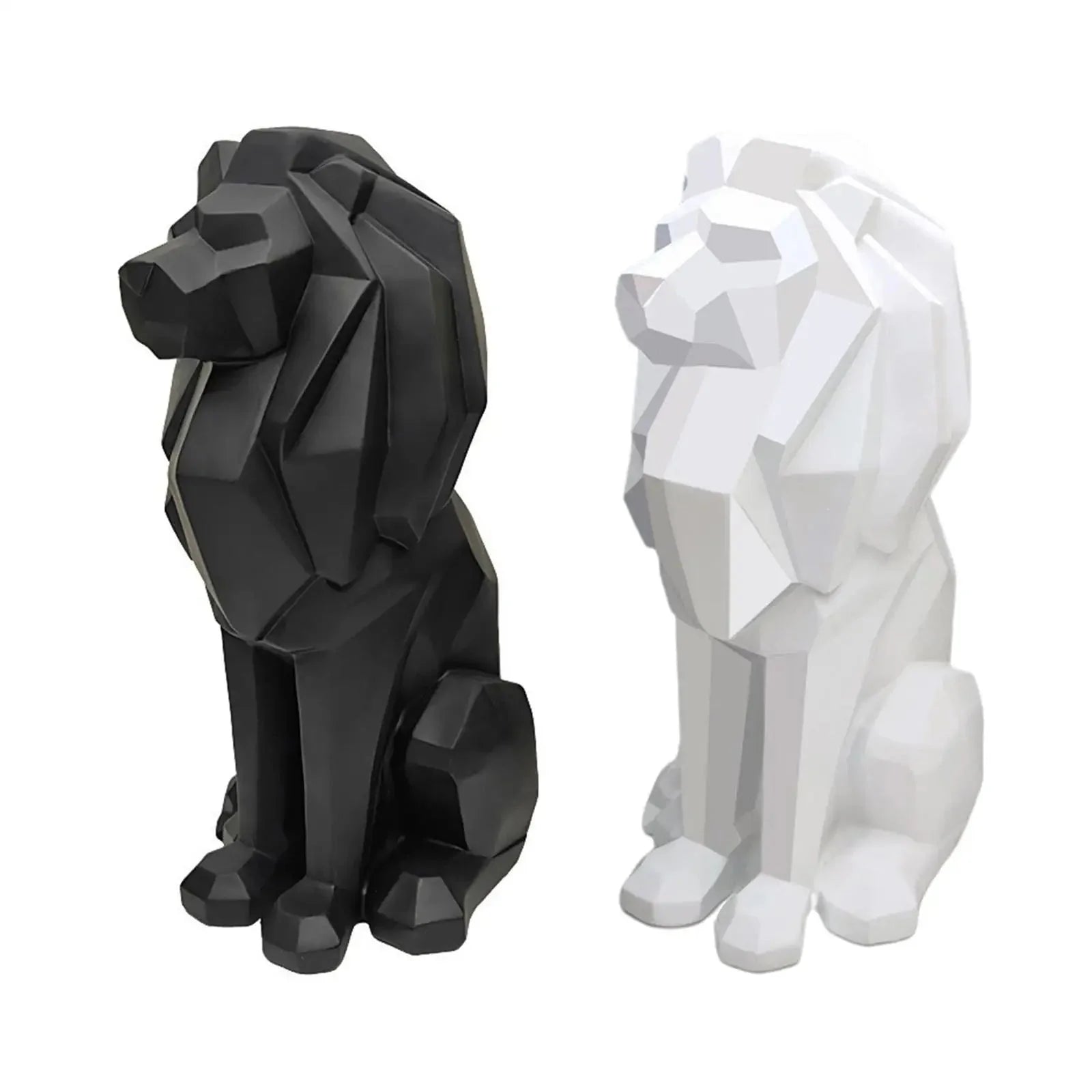 Lion Figurine Nordic Style Animal Sculpture Resin Lion Statue Home Offic... — View 4