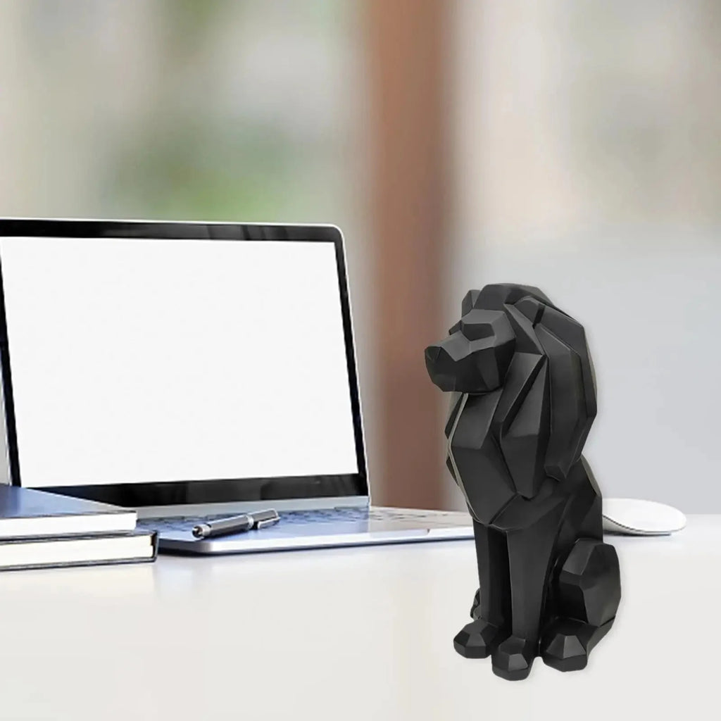 Lion Figurine Nordic Style Animal Sculpture Resin Lion Statue Home Offic... — View 7