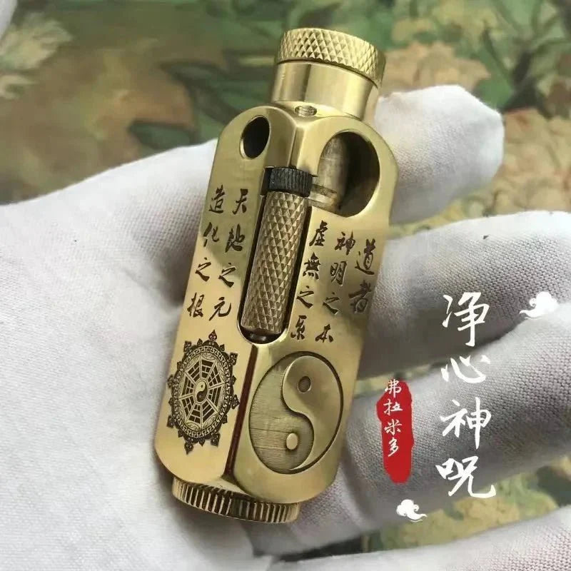Luxury Japanese Brass Lighter – Premium Heavy - Duty Windproof Pocket Lighter - GiftWave.co