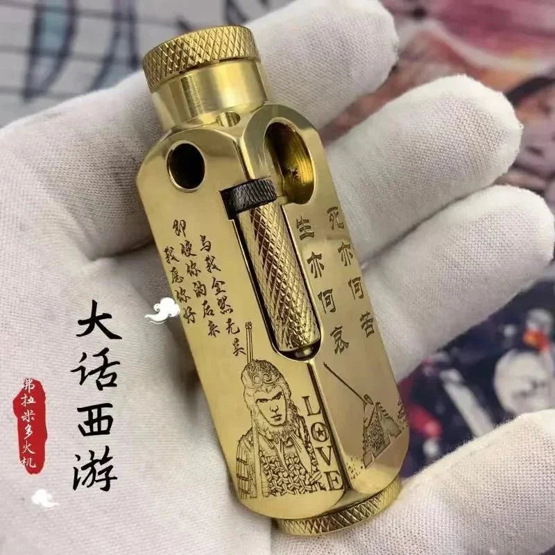 Luxury Japanese Brass Lighter – Premium Heavy - Duty Windproof Pocket Lighter - GiftWave.co