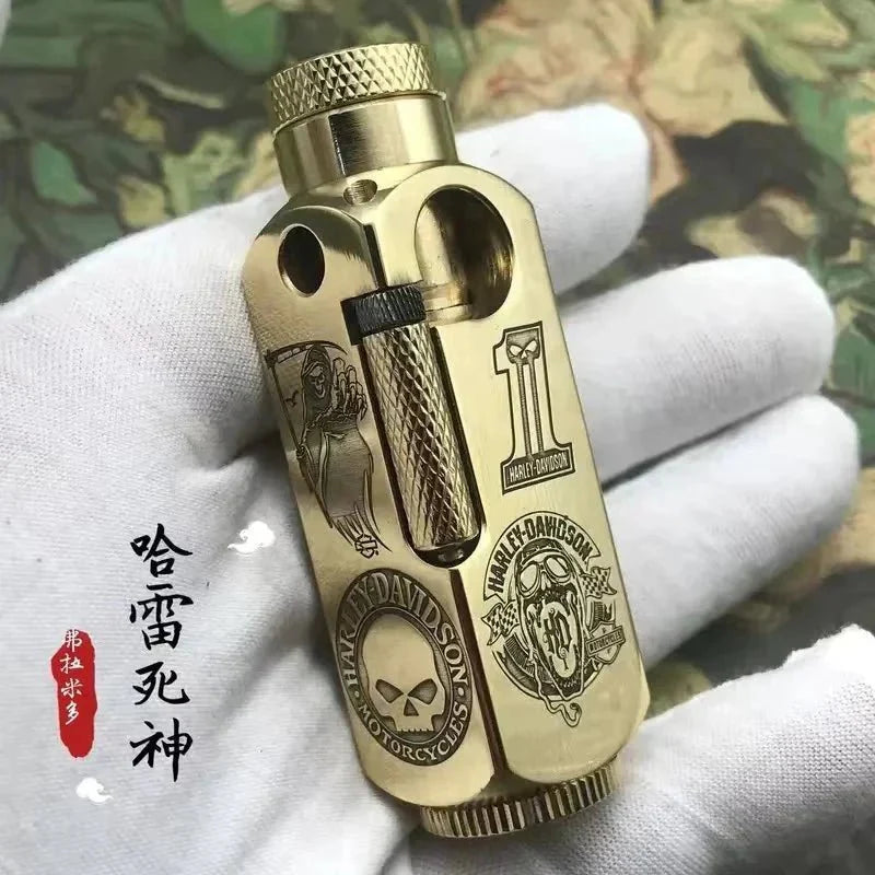 Luxury Japanese Brass Lighter – Premium Heavy - Duty Windproof Pocket Lighter - GiftWave.co