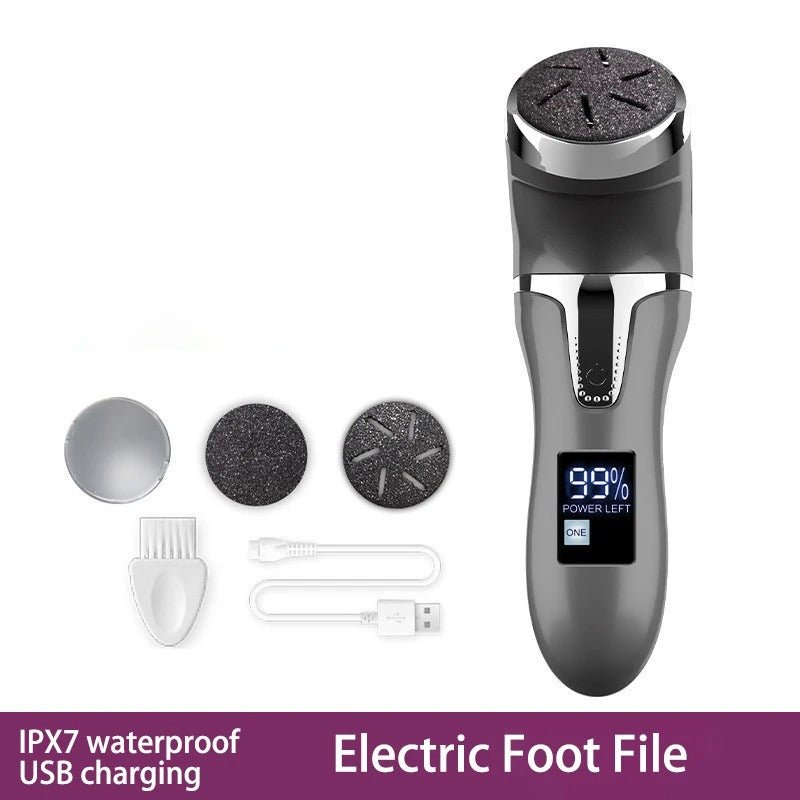 Professional Electric Foot Callus Remover – 3 Roller Heads, 2 - Speed, IPX6 Waterproof, USB Rechargeable - GiftWave.co