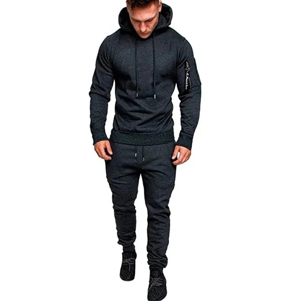 Mens Camouflage Tracksuit - Best 2-Piece Sports Hoodie & Pants Set - Damsona