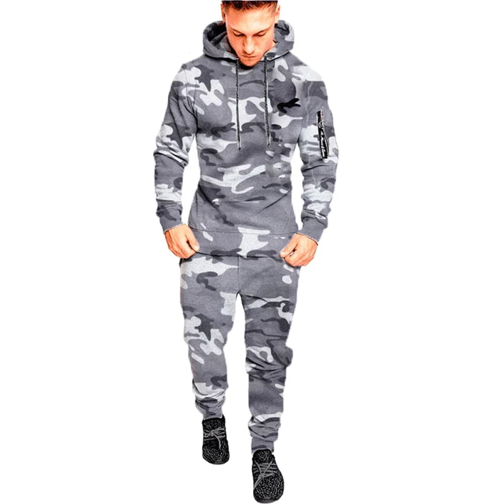 Mens Camouflage Tracksuit - Best 2 - Piece Sports Hoodie & Pants Set - GiftWave.co