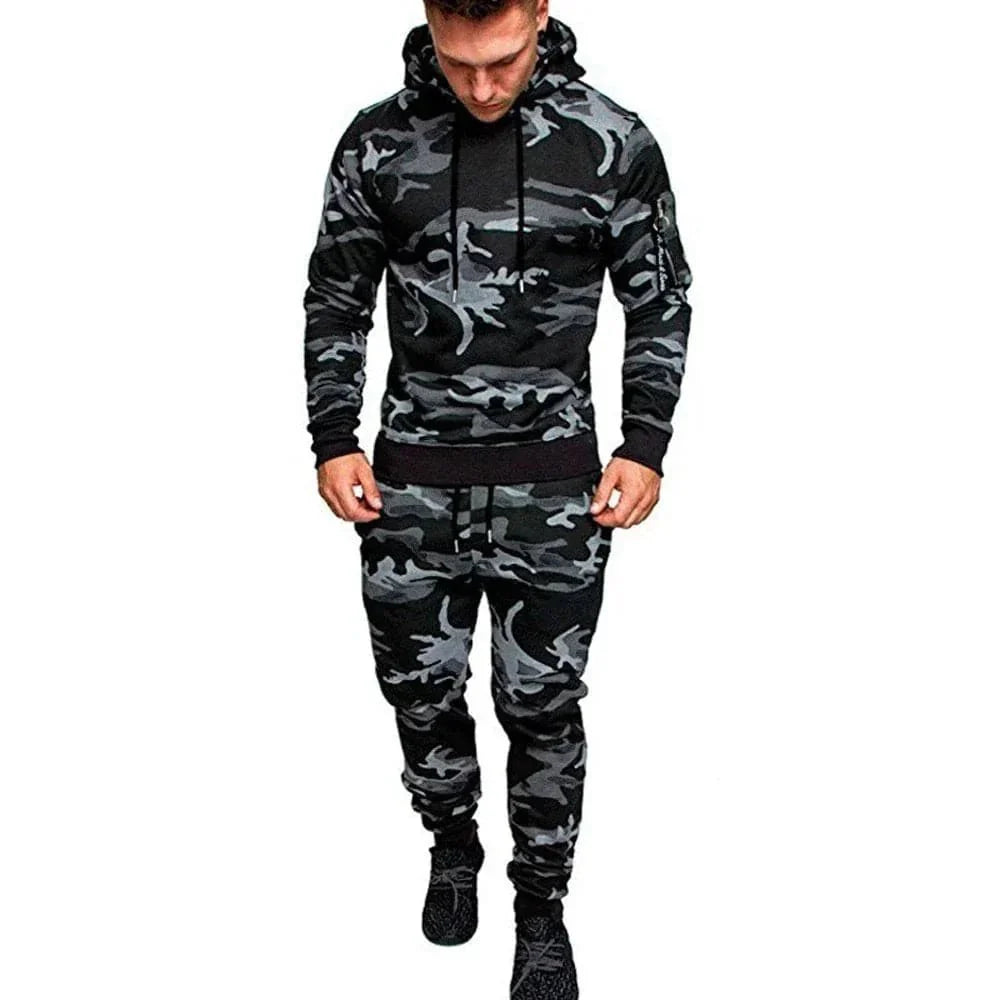 Mens Camouflage Tracksuit - Best 2 - Piece Sports Hoodie & Pants Set - GiftWave.co