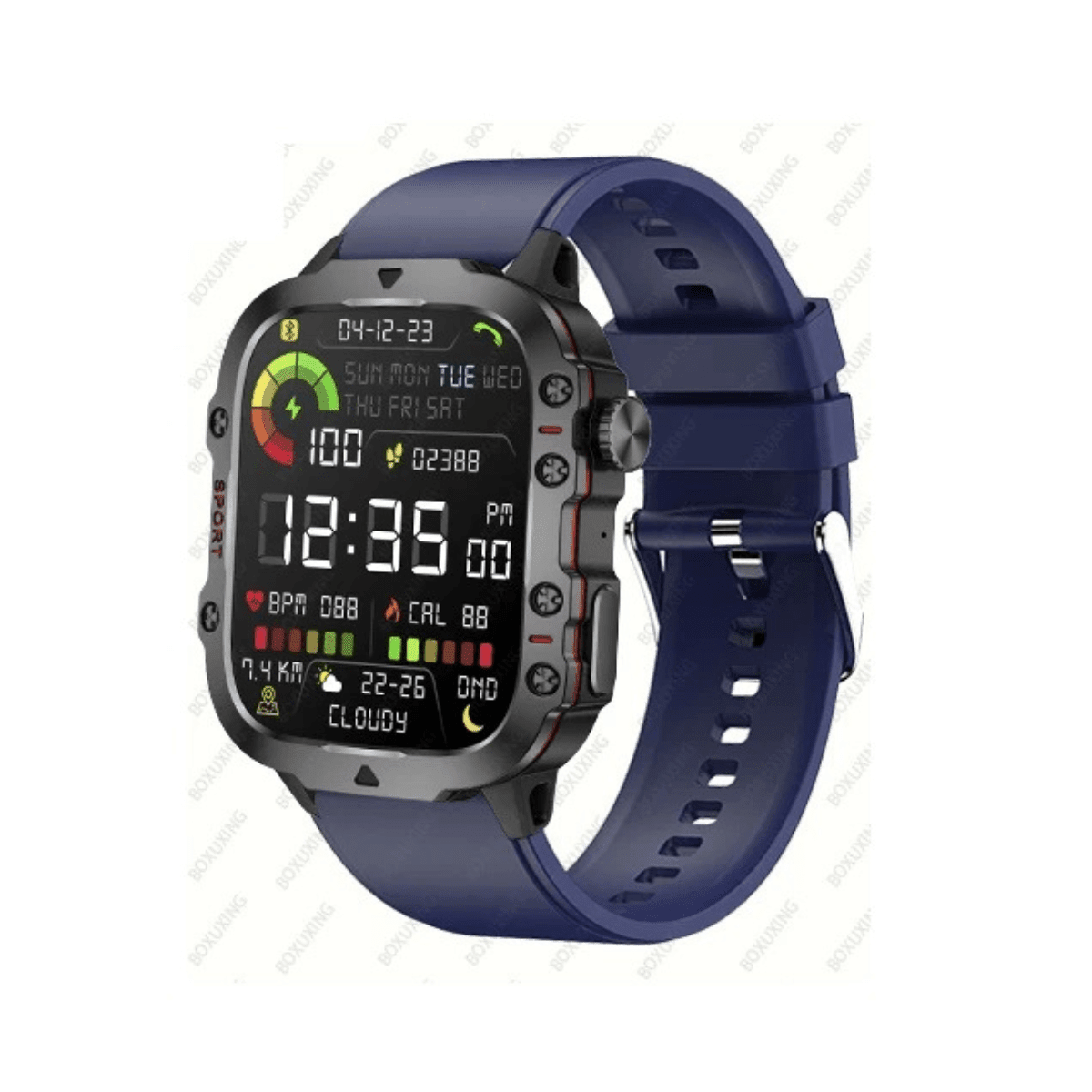 Men's Rugged GPS Smartwatch 1.96" AMOLED Bluetooth Call IP68 MIL-STD-810H Compass Altimeter 15 Days - Damsona