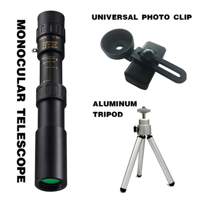Military Metal Binoculars - Best 10-300X Zoom HD Telescope - Damsona