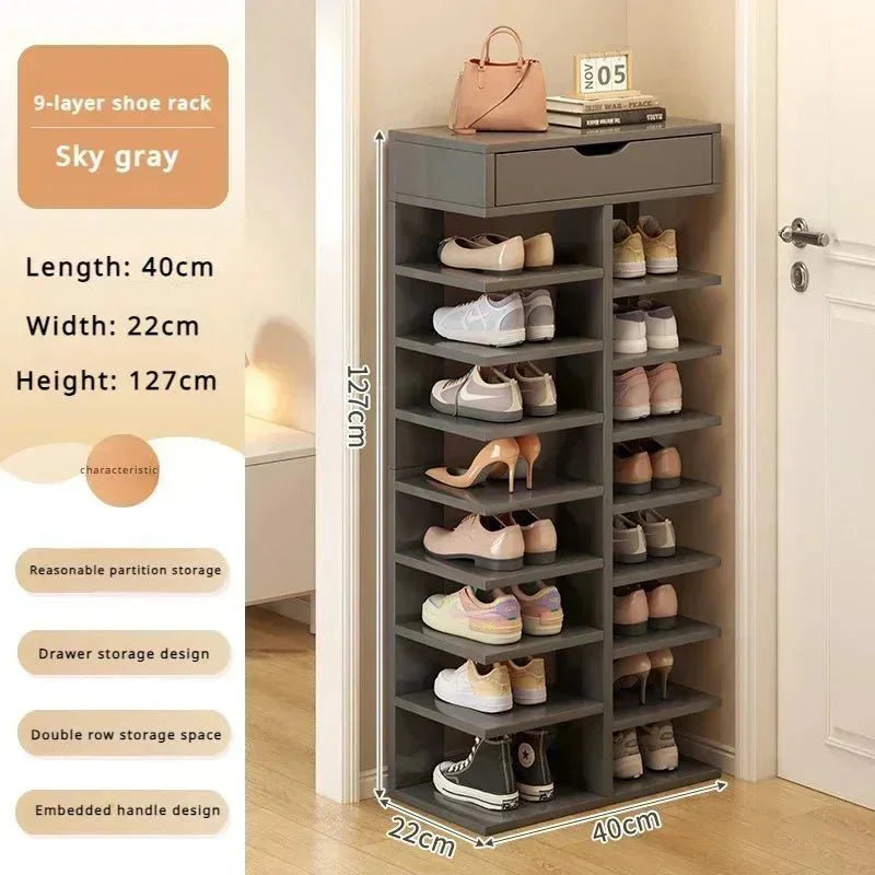 Multilayer Shoe Cabinet with Top Drawer Organizer: Space - Saving Home Furniture - GiftWave.co