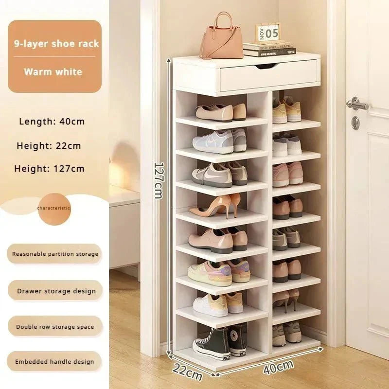 Multilayer Shoe Cabinet with Top Drawer Organizer: Space - Saving Home Furniture - GiftWave.co