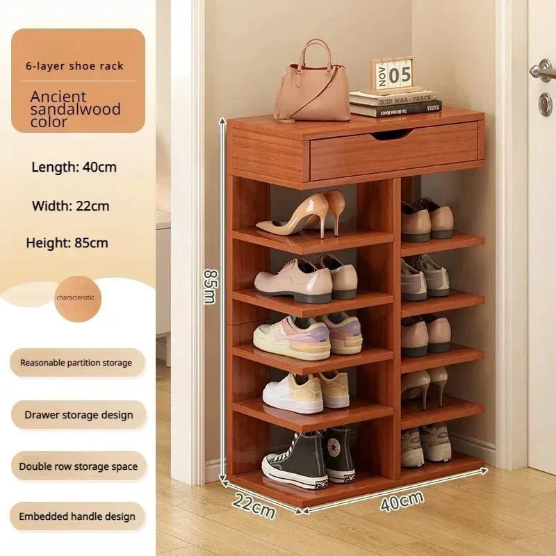 Multilayer Shoe Cabinet with Top Drawer Organizer: Space - Saving Home Furniture - GiftWave.co