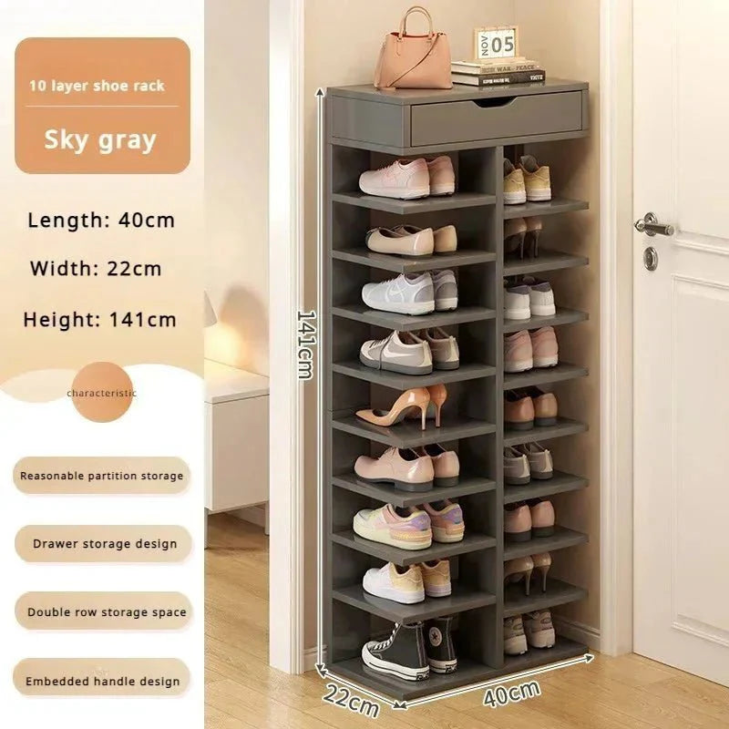 Multilayer Shoe Cabinet with Top Drawer Organizer: Space - Saving Home Furniture - GiftWave.co