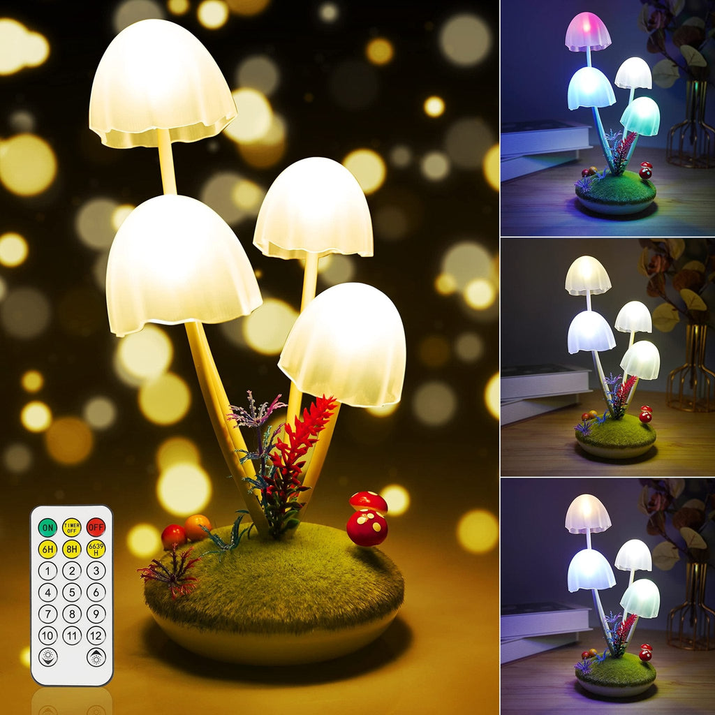 Mushroom Table Lamp with Touch Dimming | LED Bedroom Desk Night Light - GiftWave.co