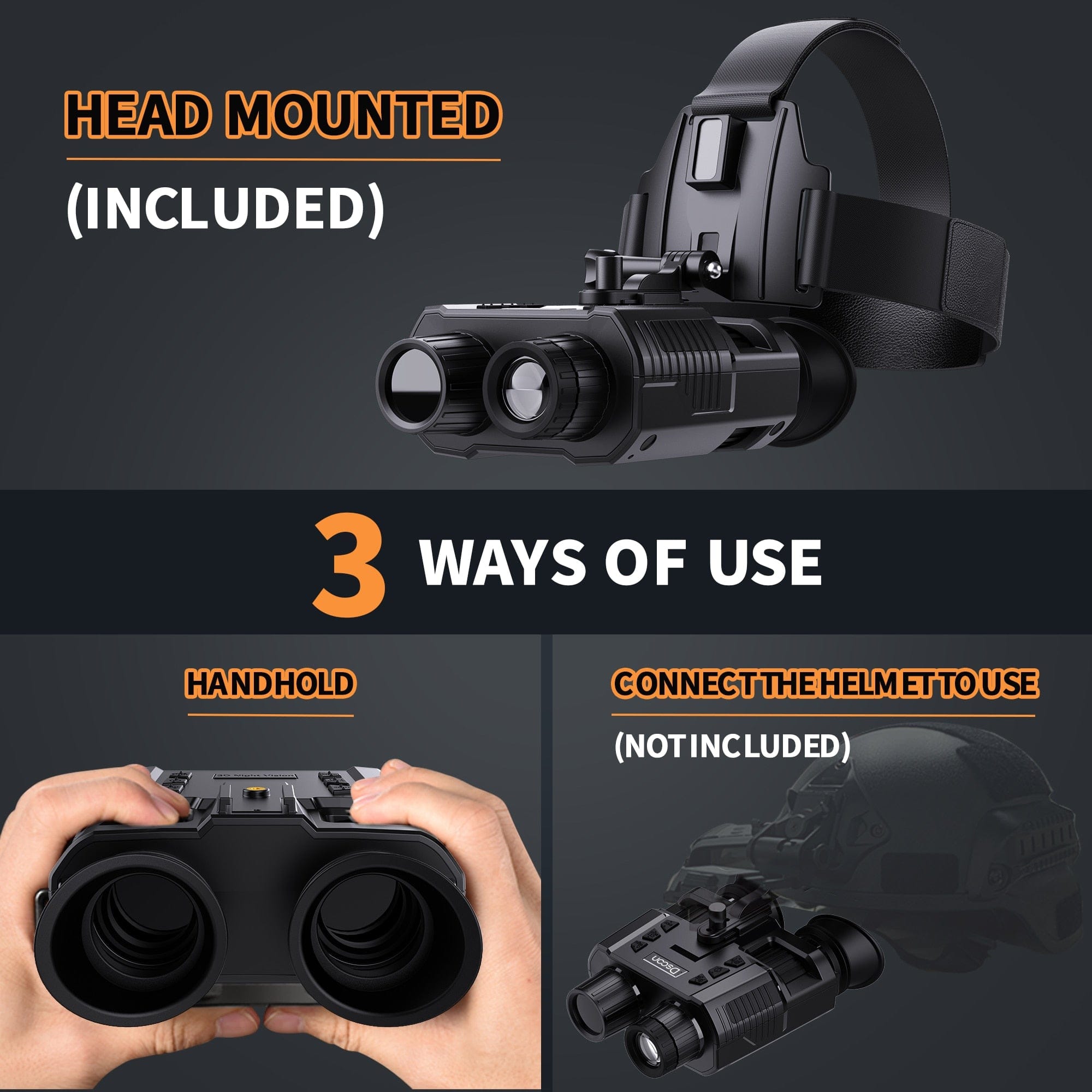 NightHunter Pro - X Premium Tactical Infrared Night Vision Binocular Goggles - GiftWave.co
