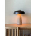 Nordic Wabi - Sabi Table Lamp Natural Stone Base Linen Shade Minimalist Japandi Bedside Desk Light - GiftWave.co