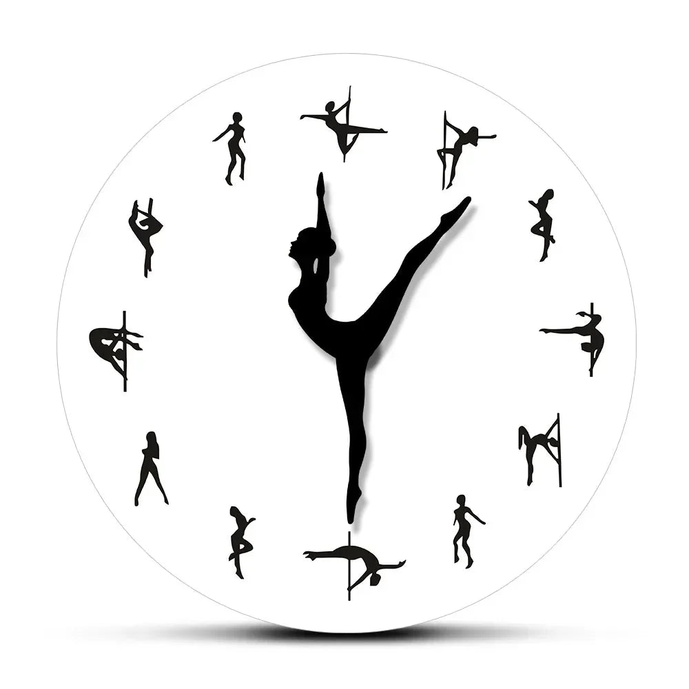 Pole Dancing Decorative Wall Clock – Stylish Silent Wall Art for Dance Rooms - GiftWave.co
