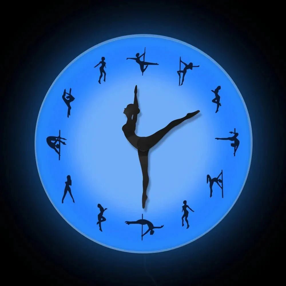 Pole Dancing Decorative Wall Clock – Stylish Silent Wall Art for Dance Rooms - Damsona