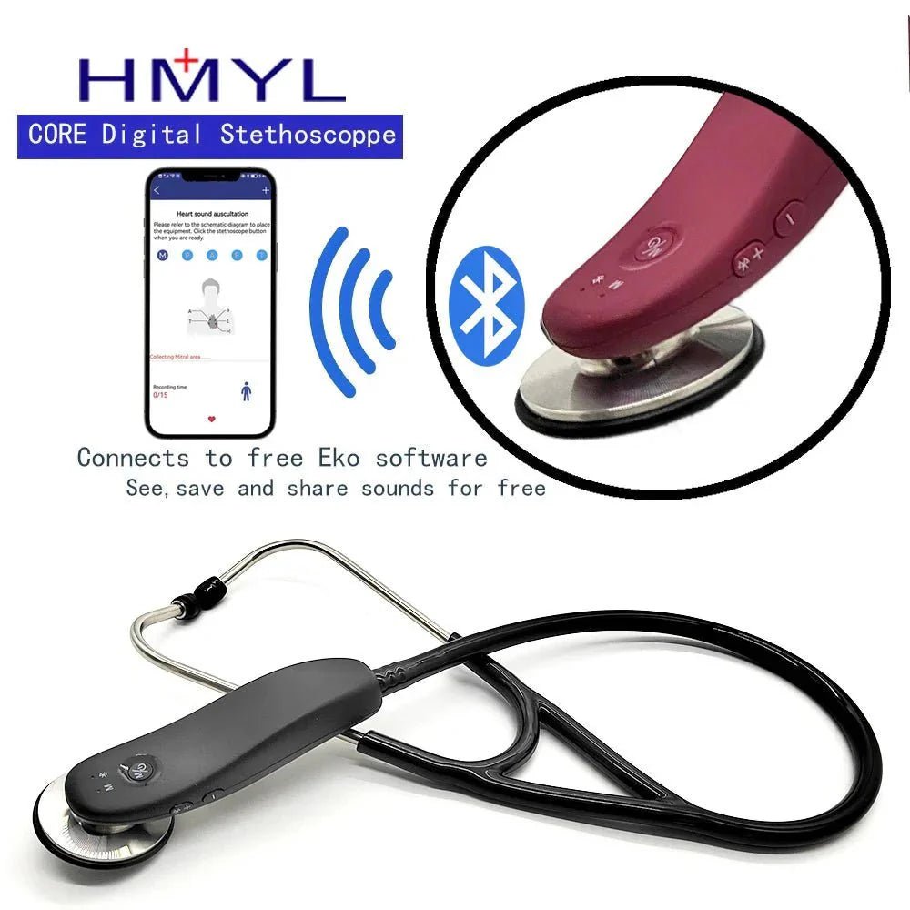 Premium Bluetooth Digital Stethoscope – Wireless 40x Amplified Sound with OLED Display - Damsona