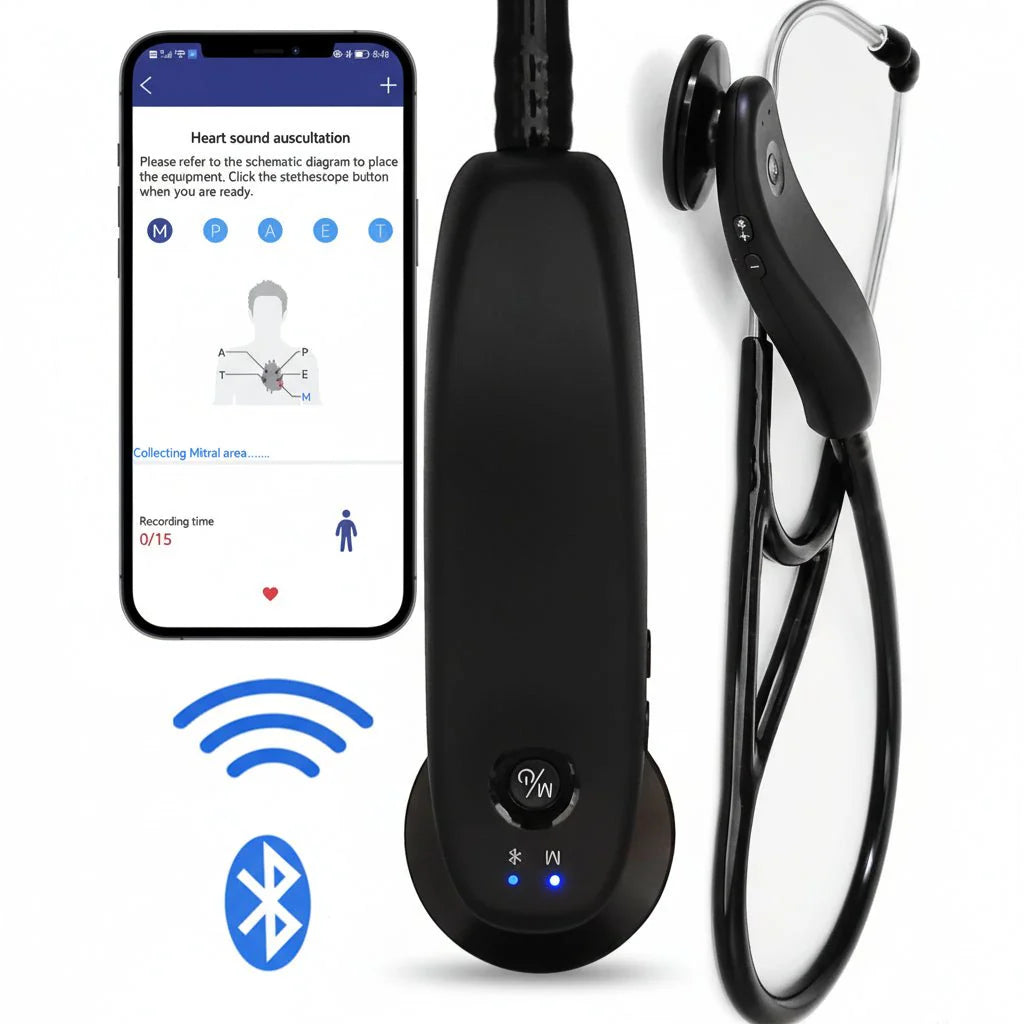 Premium Bluetooth Digital Stethoscope – Wireless 40x Amplified Sound with OLED Display - GiftWave.co