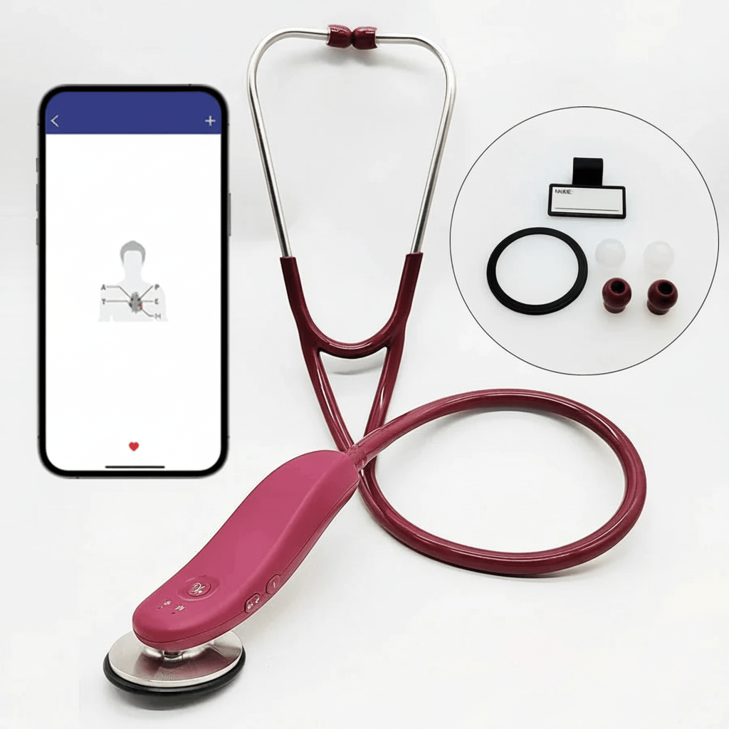 Premium Bluetooth Digital Stethoscope – Wireless 40x Amplified Sound with OLED Display - GiftWave.co