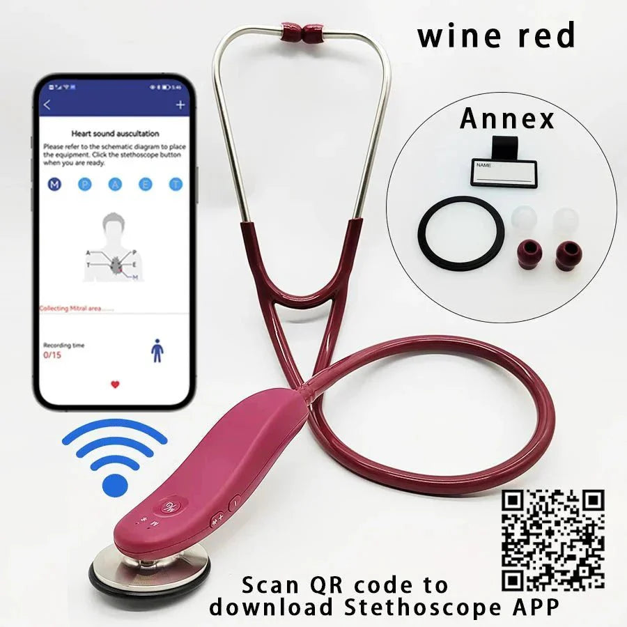 Premium Bluetooth Digital Stethoscope – Wireless 40x Amplified Sound with OLED Display - GiftWave.co