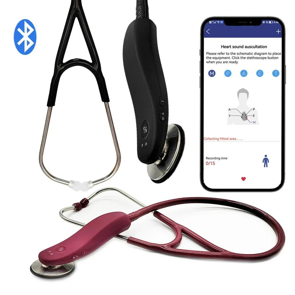 Premium Bluetooth Digital Stethoscope – Wireless 40x Amplified Sound with OLED Display - GiftWave.co