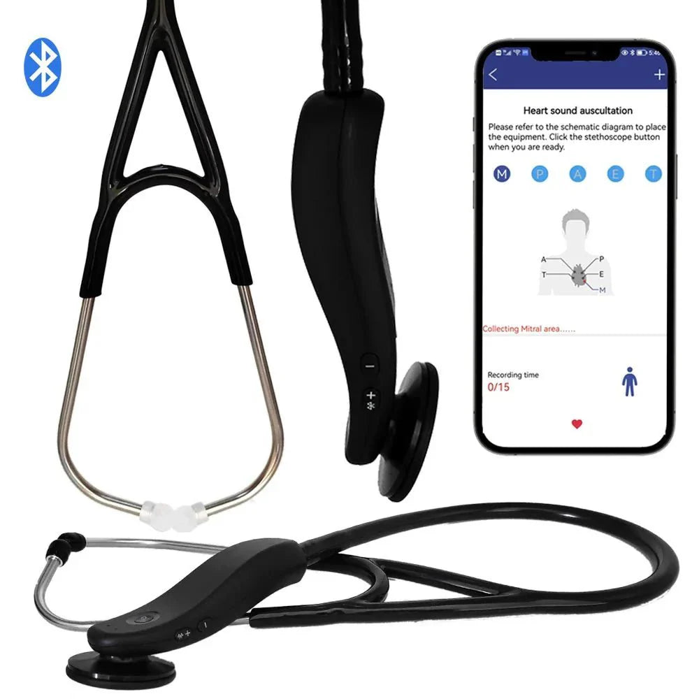 Premium Bluetooth Digital Stethoscope – Wireless 40x Amplified Sound with OLED Display - GiftWave.co