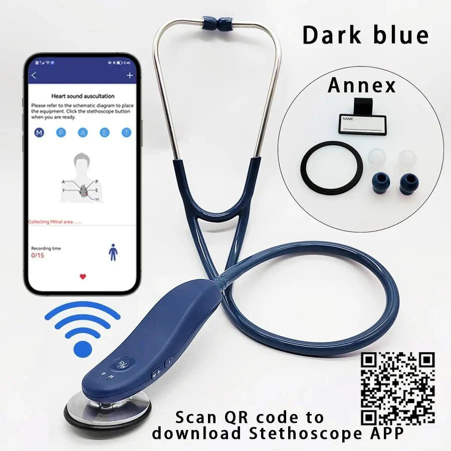 Premium Bluetooth Digital Stethoscope – Wireless 40x Amplified Sound with OLED Display - GiftWave.co
